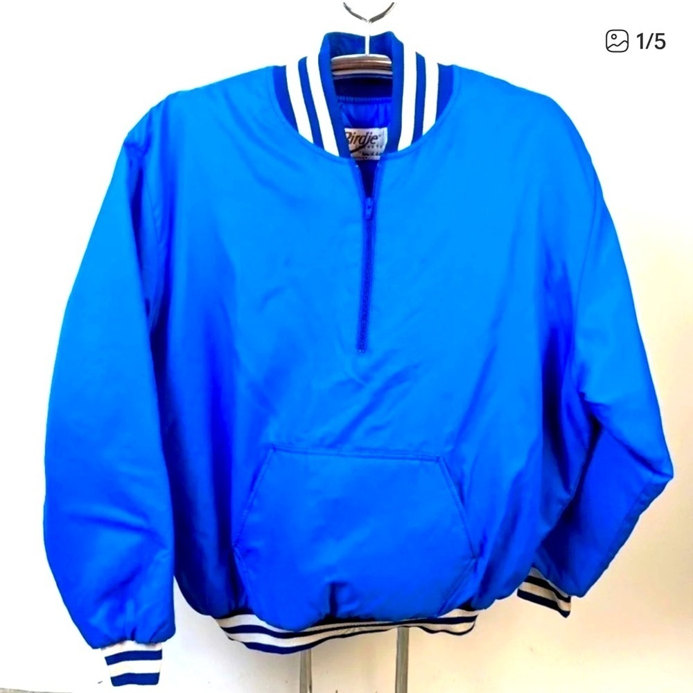 Vintage Vibrant Blue Bomber Pullover